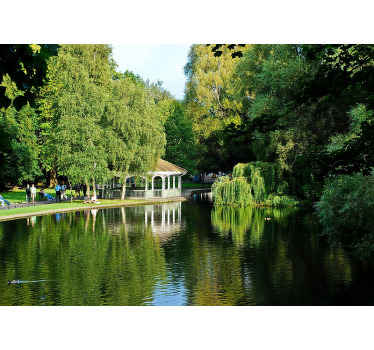 Fototapete Landschaft ruhige parkreflexion - TenStickers