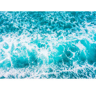 Fale w odcieniach błękitu pod morską fototapetą - TenStickers