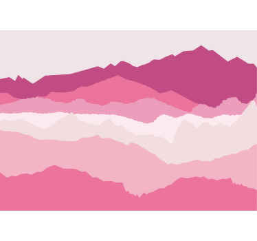 Pink mountains Mountain wall mural - TenStickers