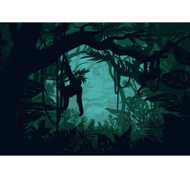 Jungle with animals Kids wall Murals - TenStickers