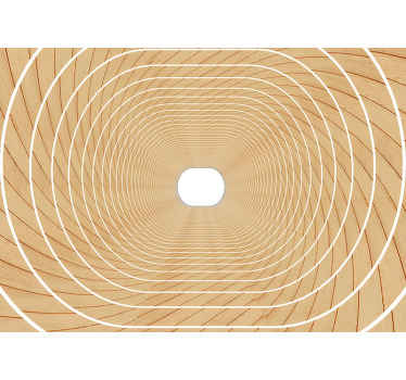 抽象的木制走廊 3d 壁画 - TenStickers