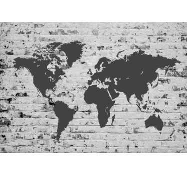 Obtenha este incrível fotomural vinílico de parede de mapa mundial agora em seu quarto! Todo mundo vai ficar com inveja deste incrível fotomural vinílico de parede de tijolos! Disponível em 50 cores.