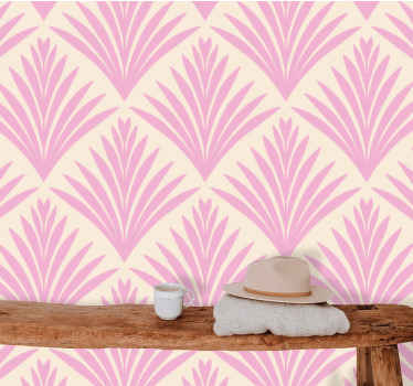 Pasztell rózsaszín tenyér retro absztrakt falfestmények - TenStickers