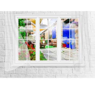 Fototapeta okno s výhledem do ulice - TenStickers