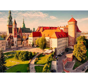 Historisk slotslandskab fototapet af byer - TenStickers