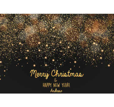 Black and gold sparkles Christmas wall mural - TenStickers