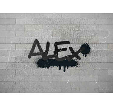 Custom Name Tag graffiti wall mural - TenStickers