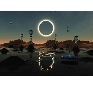 Mural del espacio escena de agua celestial - TenVinilo