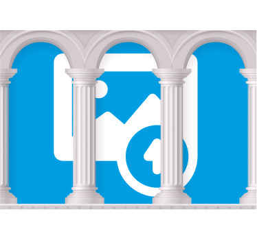 ρεαλιστική ελληνική στήλη προσαρμοσμένη τοιχογραφία τοίχου - TenStickers