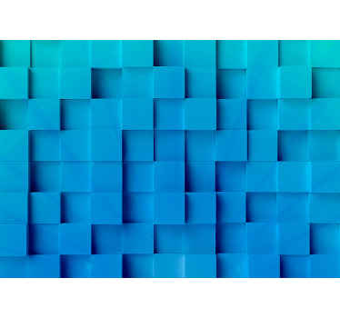 Niebieska geometryczna mozaika 3d fototapeta 3d - TenStickers