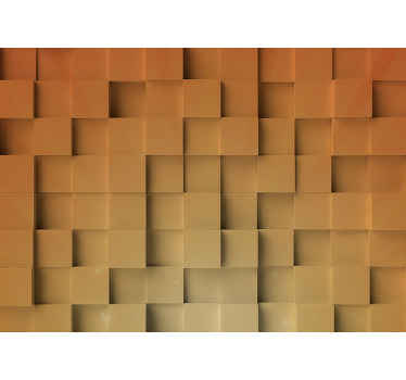 Fotomural 3D Mosaico geométrico beige - TenVinilo