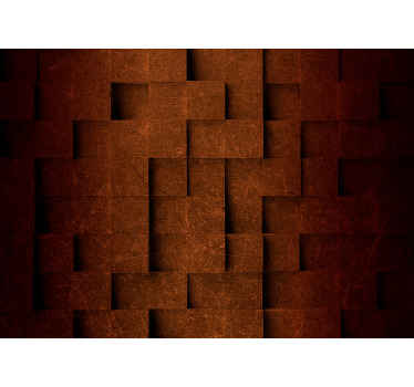 Fototapeta 3d mozaika geometryczna w kolorze brązowym - TenStickers