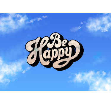 幸せな雲空の壁の壁画になります - TENSTICKERS