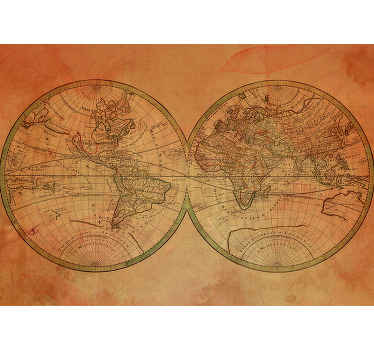 古董世界地图墙壁画 - TenStickers