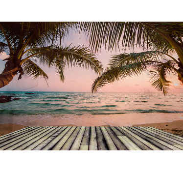 Fotomural 3D Playa paraíso - TenVinilo