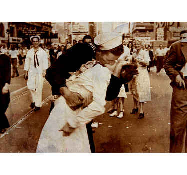 Fotomural retro Beso vintage - TenVinilo