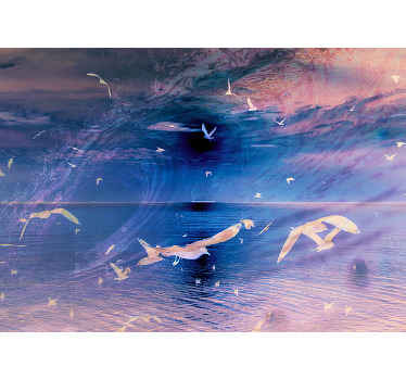 Na morzu z mewami pod wodą fototapeta - TenStickers