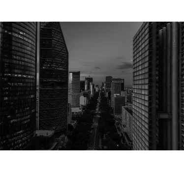 Fotomural ciudad Noche panorámica de la ciudad de méxico - TenVinilo