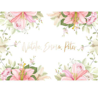 Tapisserie fleur composition florale personnalisée - TenStickers
