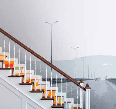 λεπτή διαγώνια ομιχλώδης γέφυρα τρισδιάστατη τοιχογραφία - TenStickers