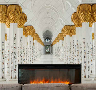 Fototapete 3D Goldene arabische bögen - TenStickers