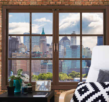 Transparent window new york wall mural - TenStickers