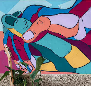 Fototapete Klassische Kunst Bunte komische hände - TenStickers