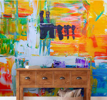 Pintura de várias cores no fotomural vinílico de parede de arte - TenStickers