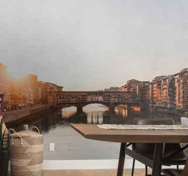 Bridge over river in Florence wall mural - TenStickers