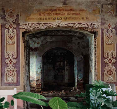 Gammal vintage betong vardagsrum fototapet - Tenstickers