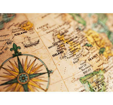 Ireland Map City wall mural - TenStickers