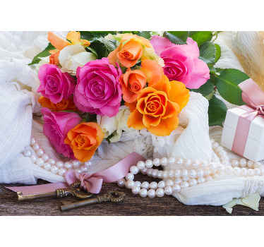 Fototapete Blumen rosenstrauß-arrangement - TenStickers