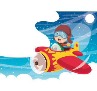 Desen cu picturi murale de perete pentru copii aviatori - TenStickers