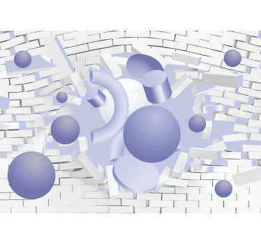 Wall photo Balloon breaking the wall 3D Sticker - TenStickers