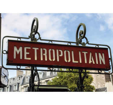 Tapisserie paris panneau métropolitain - TenStickers