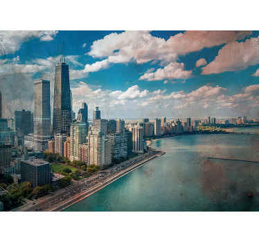 Wall Photo mural of USA Chicago building view - TenStickers