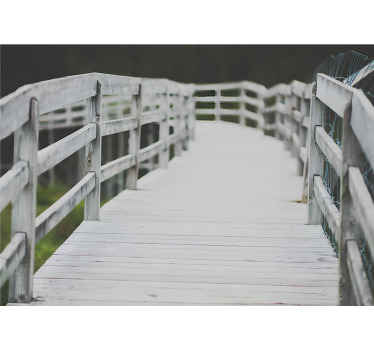 Fehér fa híd kép 3d falfestmény - TenStickers
