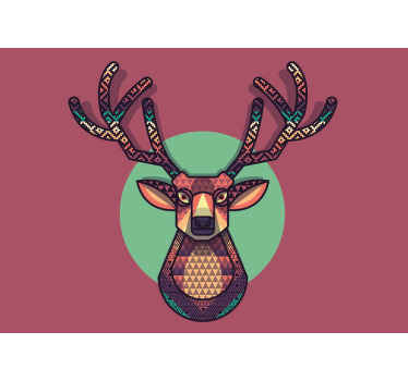 Patterned Stag wall mural - TenStickers