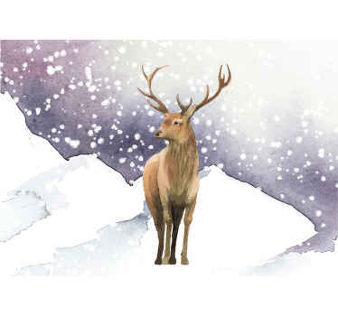 Briedis sniege detalus sieninis paveikslas - „Tenstickers“