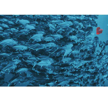 Naklejka na ścianę 3d ściana zdjęcie ryby w oceanie - TenStickers