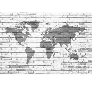 Fotomurais texturas e padrões Mapa mundial de concreto em textura - TenStickers