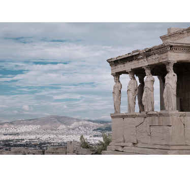 Mural de perete 3d stâlpi și porumbei albi greci - TenStickers