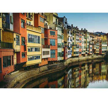 Girona colorful houses wall mural - TenStickers