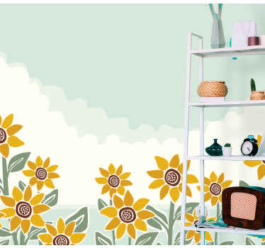 Solrosor måla fototapet - Tenstickers