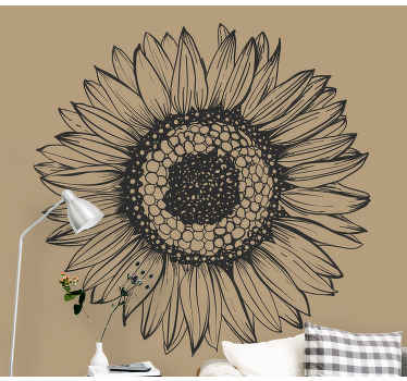Fotomural flores Girasol beige - TenVinilo