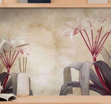 新鲜的紫色植物花卉壁画 - TenStickers