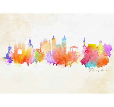 Fotomurales de ciudades skyline Pamplona - TenVinilo