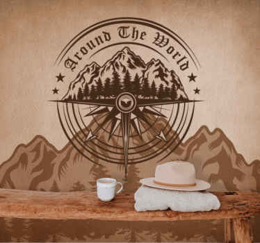 Damgalı dağ eski duvar resmi - TenStickers