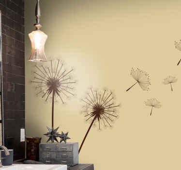 Fotomural flores Cuadro de diente de león con aspecto retro - TenVinilo