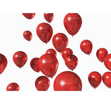 Fototapete Kinderzimmer Rote luftballons schweben - TenStickers